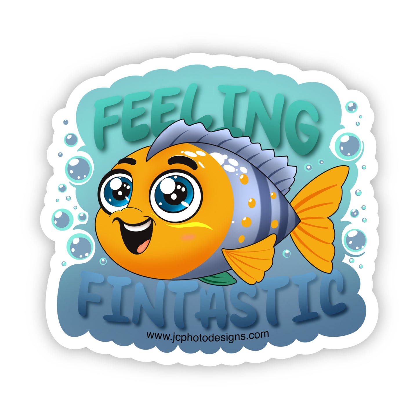 'Feeling Fintastic' Fish Sticker