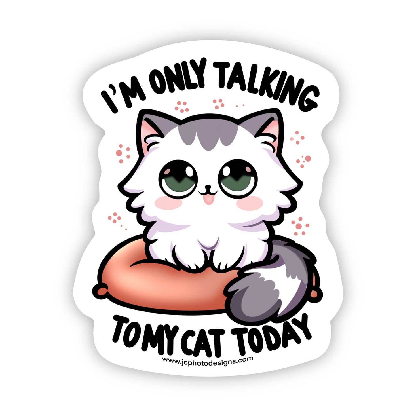 'I'm Only Talking to my Cat Today' - Cute Cat Sticker