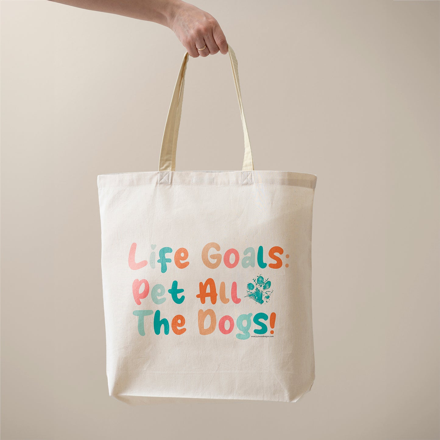 'Life Goals: Pet All the Dogs' Tote Bag