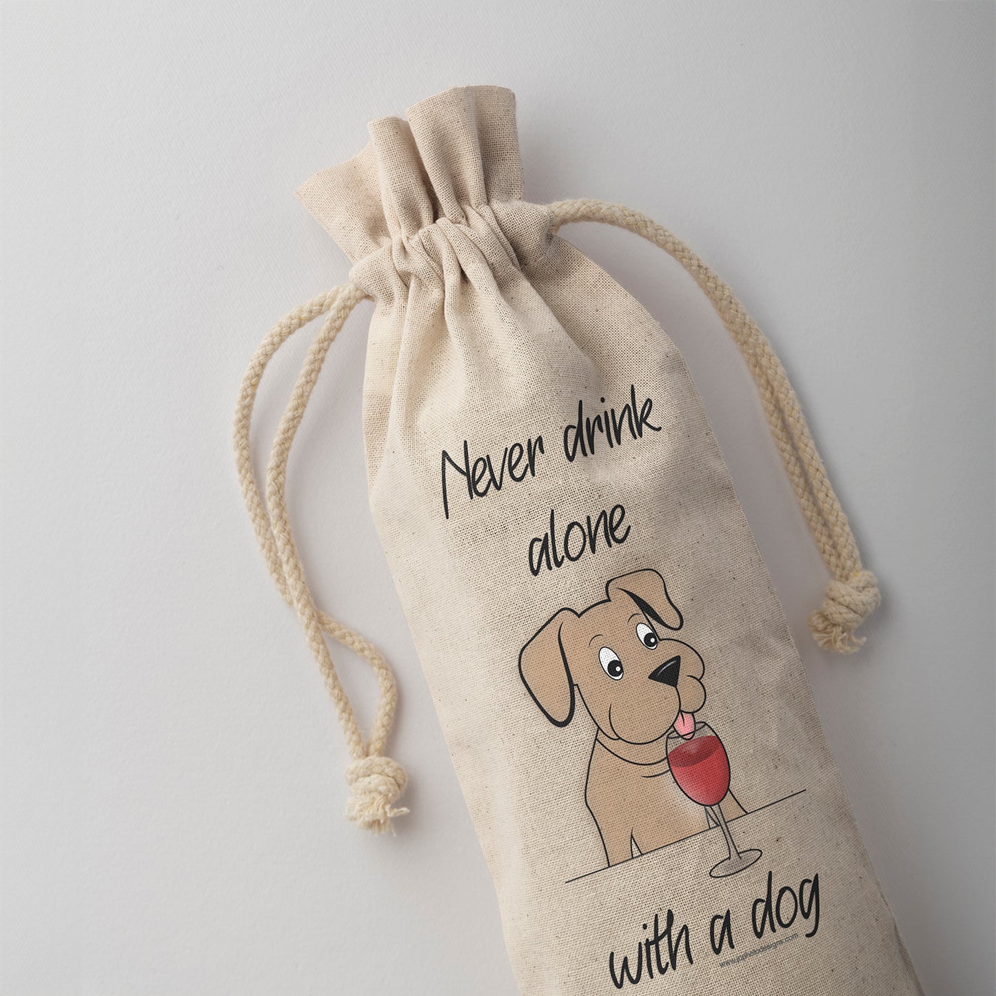Never Drink Alone with a Dog Wine Bag