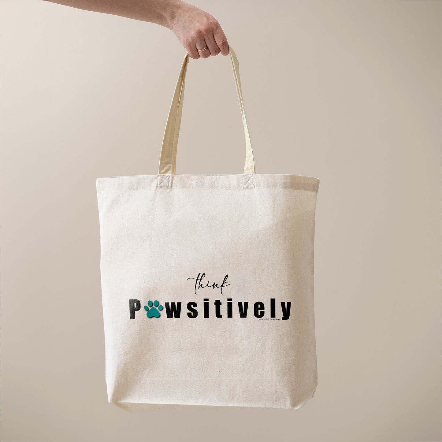 'Think Pawsitively' Canvas Tote Bag