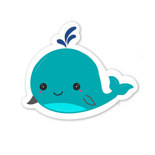 Adorable Blue Whale Sticker - Cute Ocean Giant Sticker - JC Designs