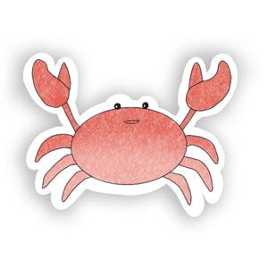 Charming Red Crab Sticker - Soft-Toned Sea Creature Sticker - JC Designs