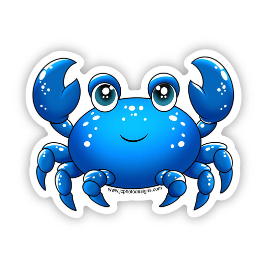 Cute Blue Crab Sticker - JC Designs