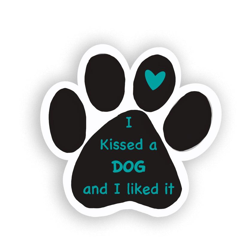 'I Kissed a Dog' Paw Print Sticker - Dog Lover's Decal - JC Designs
