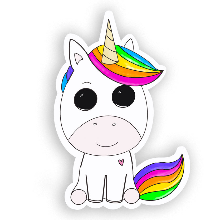 Rainbow Unicorn Sticker - Magical Whimsical Creature Sticker
