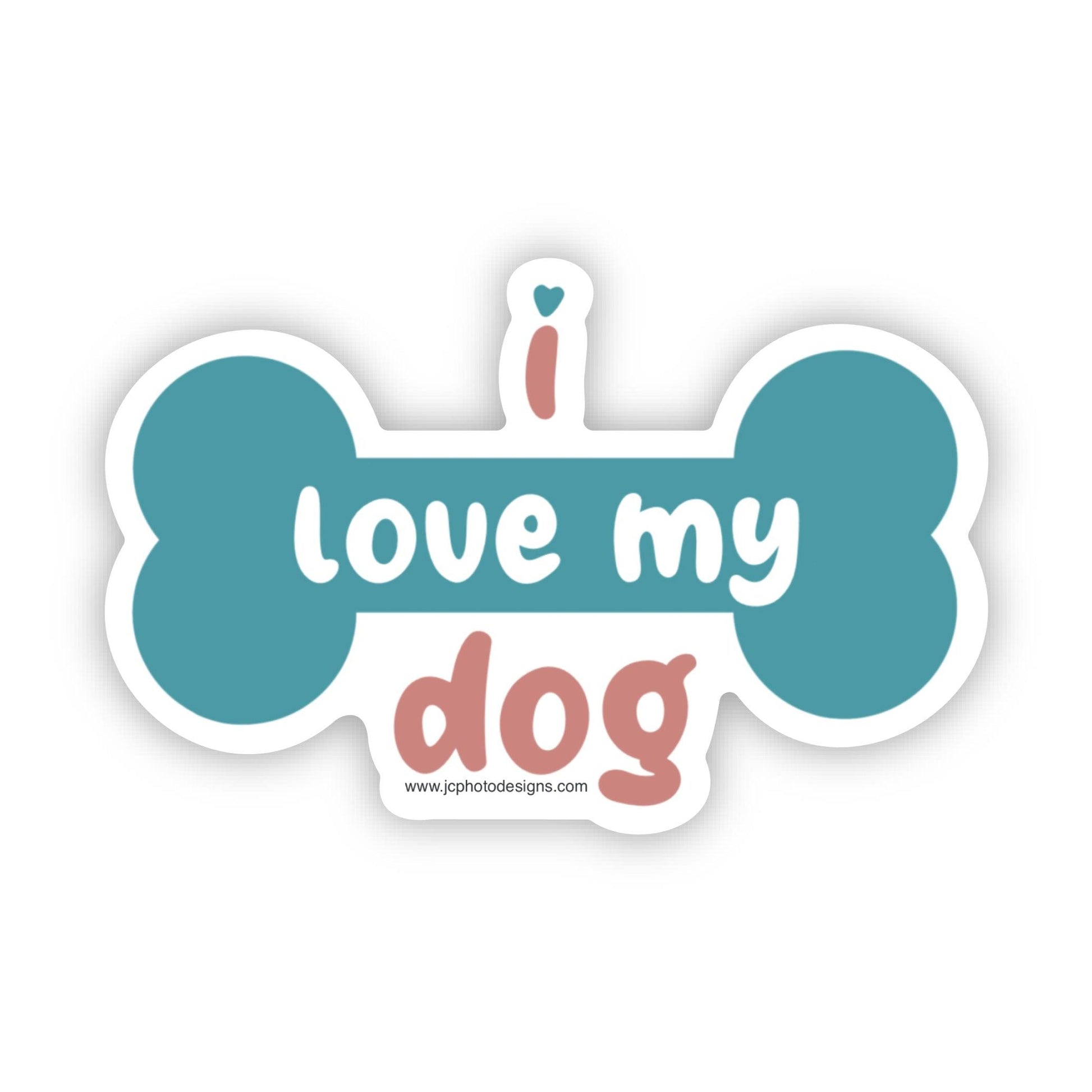 Love My Dog Bone-Shaped Sticker – Canine Affection Sticker - JC Designs