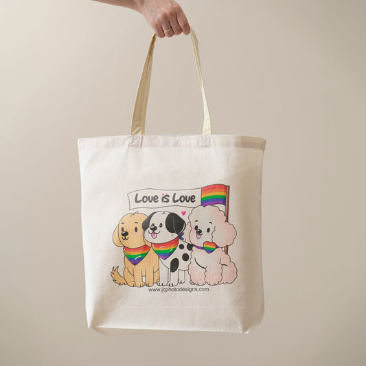 Love is Love Rainbow Dogs Tote Bag