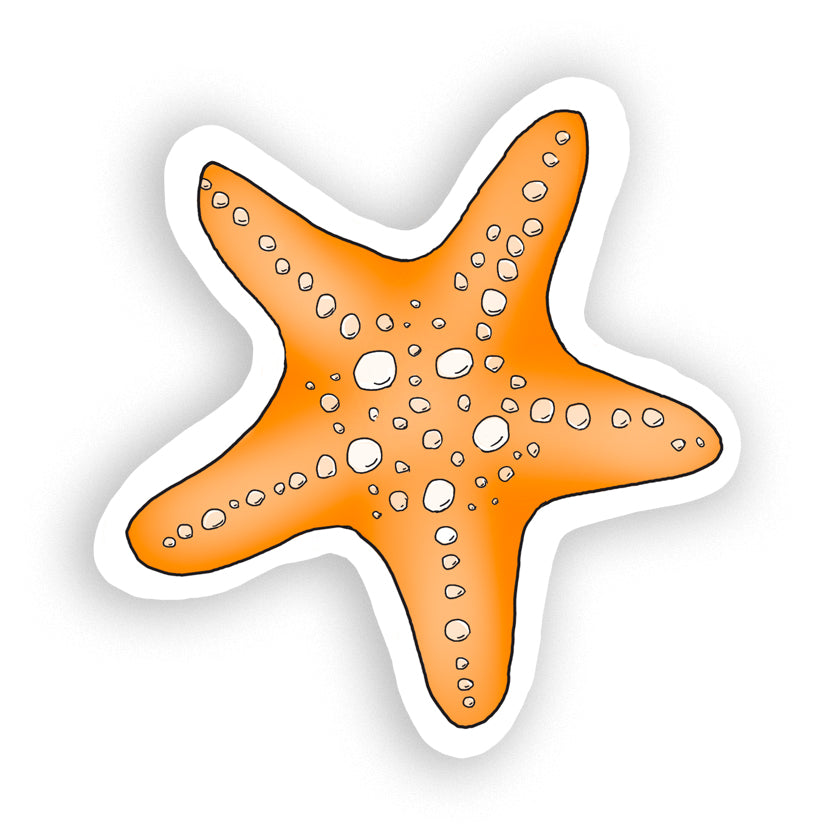Radiant Orange Starfish Sticker - Lively Ocean Floor Sticker