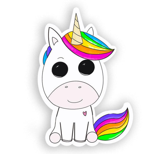 Rainbow Unicorn Sticker - Magical Whimsical Creature Sticker - JC Designs
