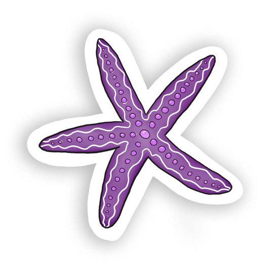 Vibrant Purple Starfish Sticker - Marine Elegance Sticker - JC Designs