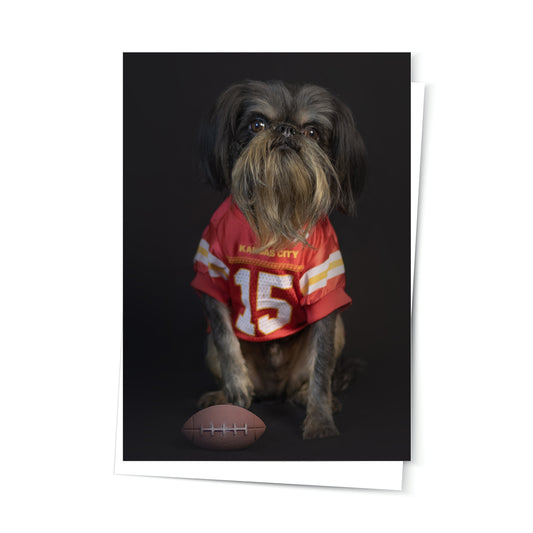“Bark Like a Champion” - Kansas City Football Jersey Dog Greeting Card