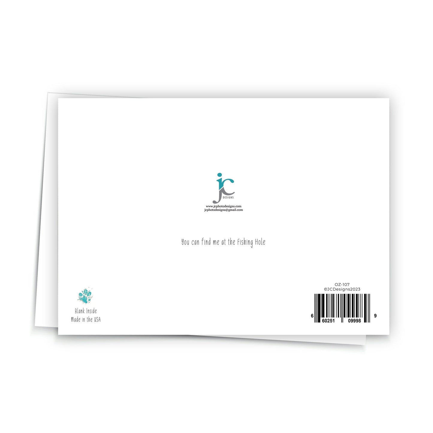 'Griffon Gone Fishing' - Brussels Griffon Angler Greeting Card - JC Designs