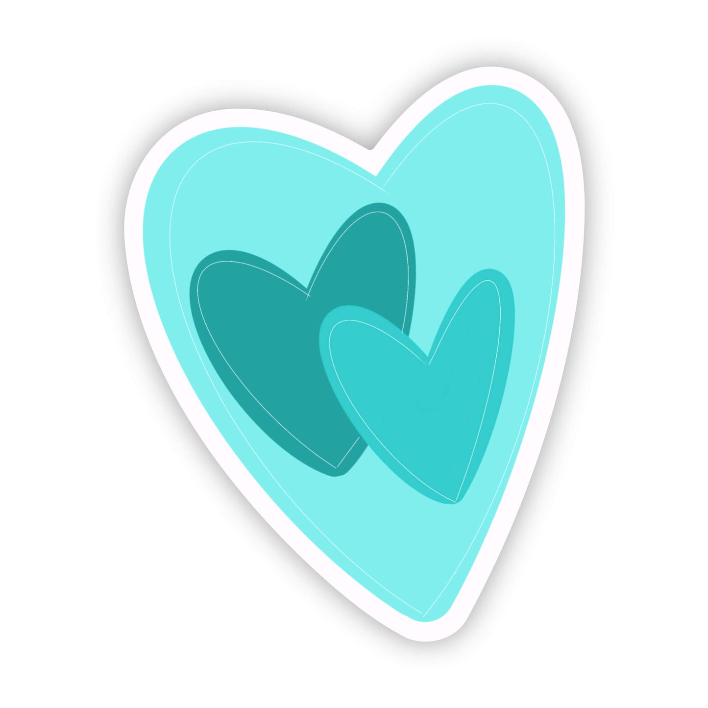 Hearts Teal Sticker