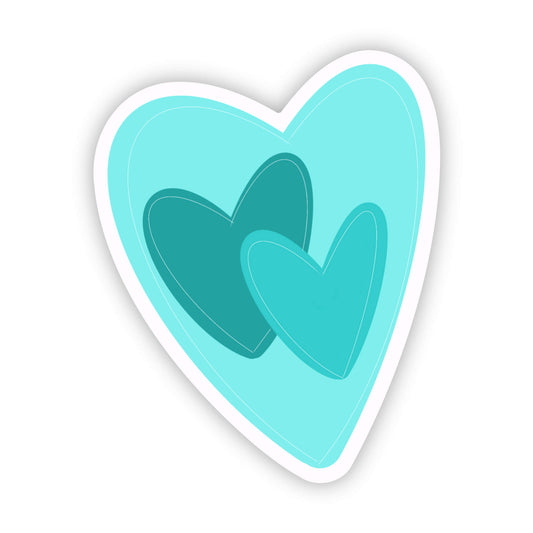 Hearts Teal Sticker